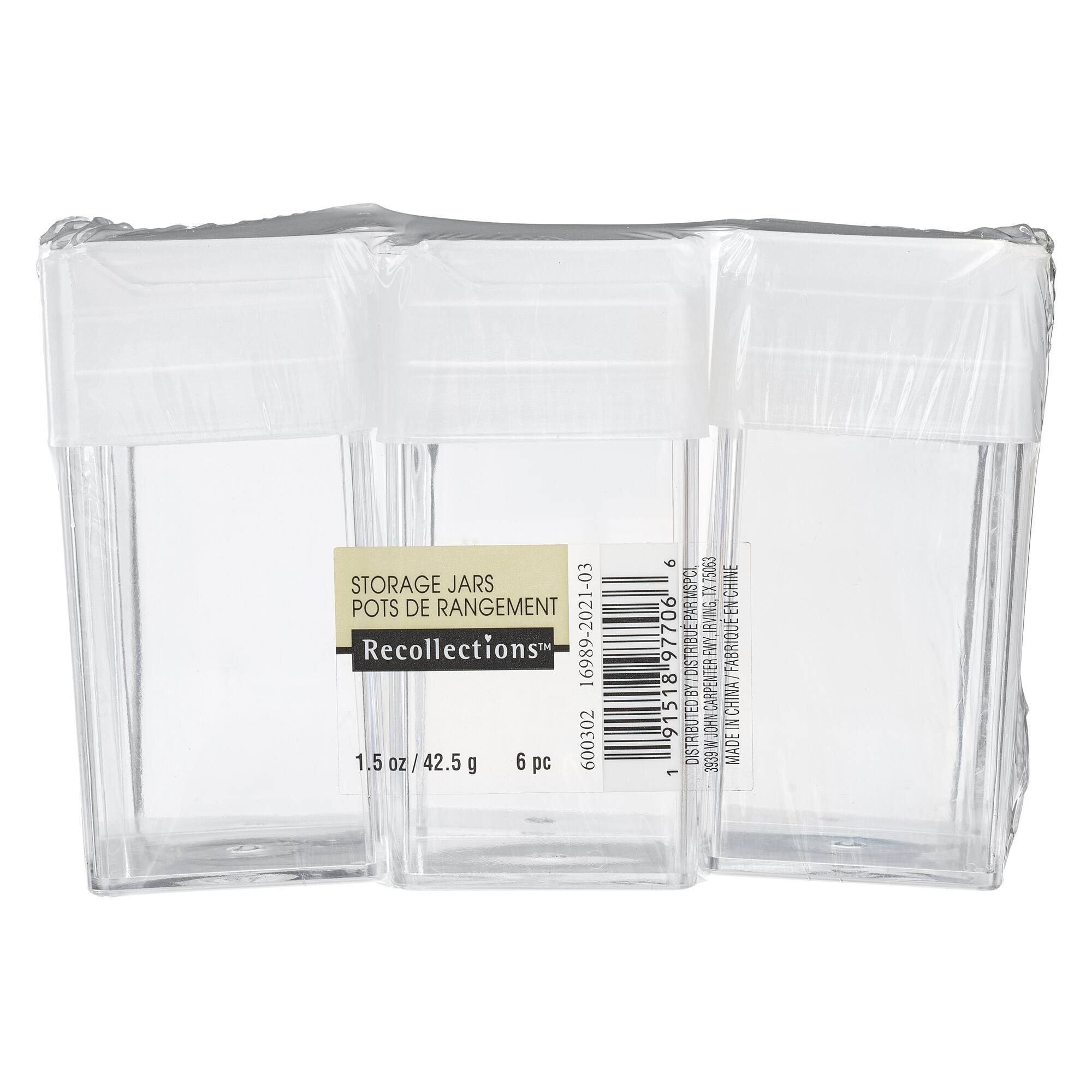 Plastic Storage Jars, 6ct. by Simply Tidy™